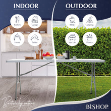 Load image into Gallery viewer, 6ft (180cm) Rectangular Folding Trestle Table by Bishop®