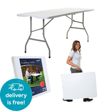 Load image into Gallery viewer, 5ft (152cm) Rectangular Folding Trestle Table by Bishop®