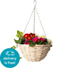 Load image into Gallery viewer, Country Rattan Wicker Hanging Basket Light Weave 30cm (12in)