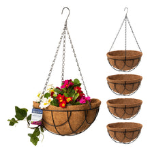 Load image into Gallery viewer, Ridgmont Wire Hoop Hanging Basket with Coconut Liner 30cm (12in)