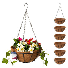 Load image into Gallery viewer, Ridgmont Wire Traditional Hanging Basket with Coconut Liner 30cm (12in)