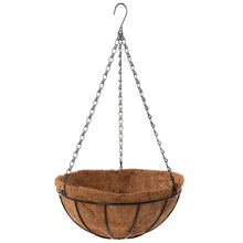 Load image into Gallery viewer, Ridgmont Wire Traditional Hanging Basket with Coconut Liner 30cm (12in)