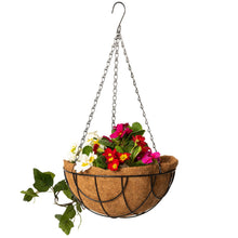 Load image into Gallery viewer, Ridgmont Wire Hoop Hanging Basket with Coconut Liner 30cm (12in)