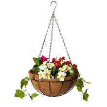 Load image into Gallery viewer, Ridgmont Wire Traditional Hanging Basket with Coconut Liner 30cm (12in)