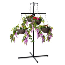 Load image into Gallery viewer, Bishop® Flower Hanging Basket Display Stand 4 Arm Black