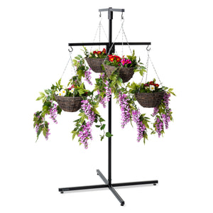 Bishop® Flower Hanging Basket Display Stand 4 Arm Black